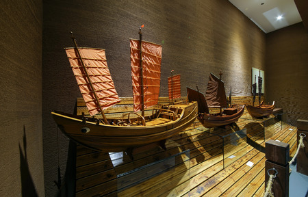 The Song Dynasty wooden boatのeditorial素材