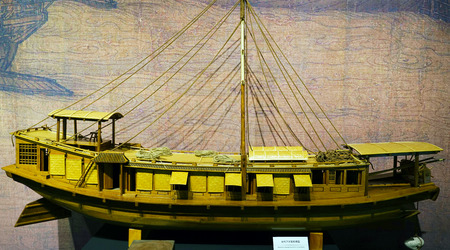 The Song Dynasty wooden boatのeditorial素材