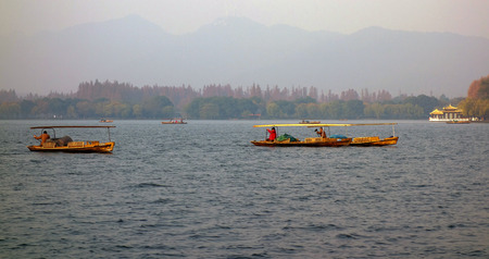 West Lake boatのeditorial素材