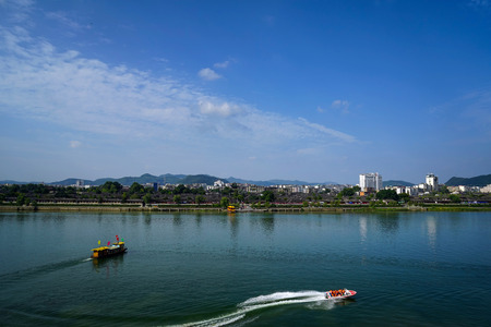 Nanchong city landscape viewのeditorial素材