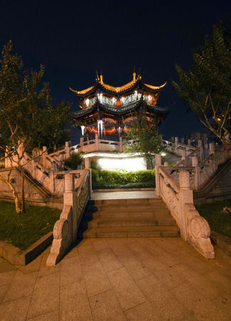 Hejiang pavilion night viewのeditorial素材