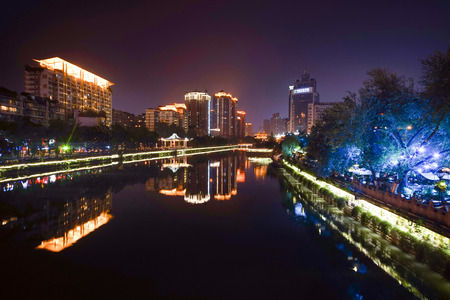 Riverside bar night viewのeditorial素材