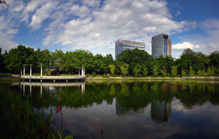 Bamboo Lake park sceneryのeditorial素材