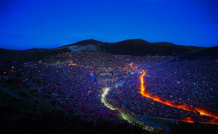 night view in Seda, Chinaの写真素材