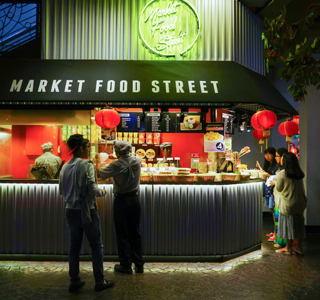 Mini stall selling foodのeditorial素材