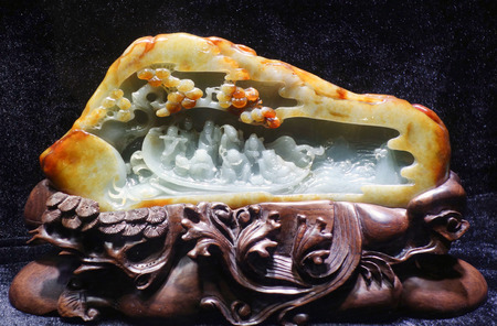 ancient jade stone carvingのeditorial素材