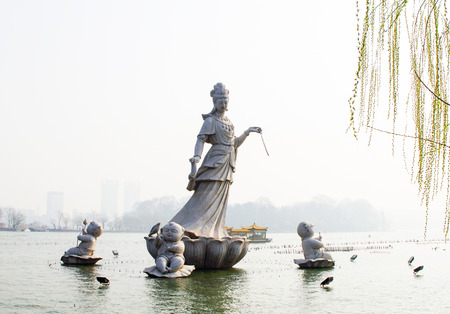 fairy sculpture at Xuanwu Lakeの写真素材