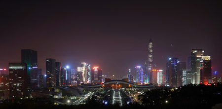 Night view of Shenzhenのeditorial素材