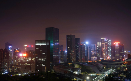 Night view of Shenzhenのeditorial素材