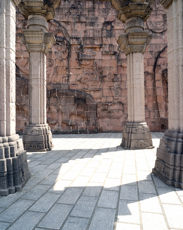 Egyptian relief in window of the Worldのeditorial素材