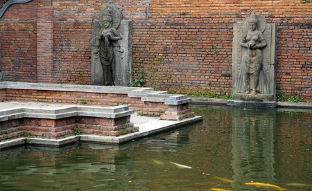 Stone wall fountainのeditorial素材