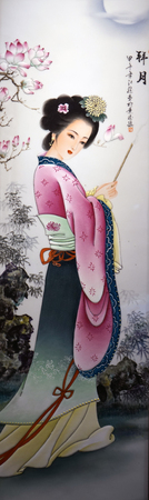 Lady worship the Moon paintingのeditorial素材