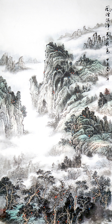 Landscape scenery Ink paintingのeditorial素材