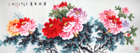 flower blooming Ink paintingのeditorial素材