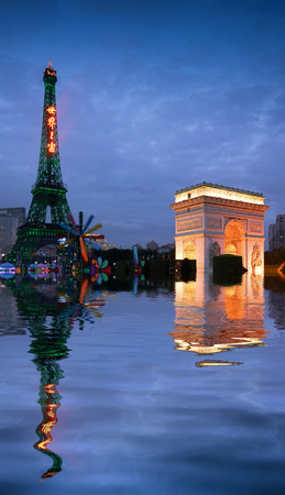 Triumphal Arch at window of the world theme parkのeditorial素材