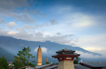 Three Pagodas of Chongsheng Templeのeditorial素材