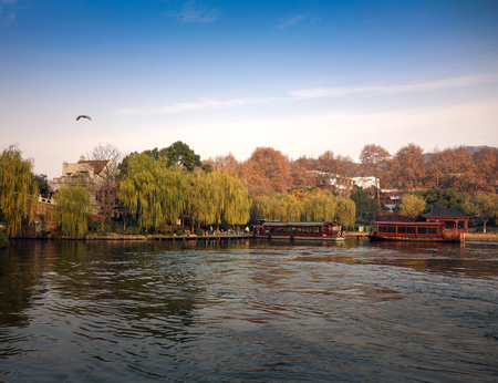 West Lake autumn sceneryの写真素材