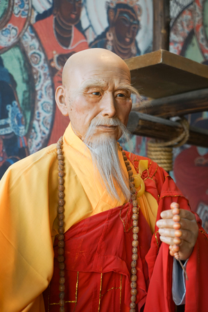 Mogao Grottoes monks statueのeditorial素材