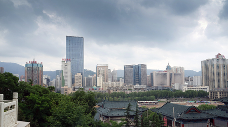 Urban architecture in Lanzhouのeditorial素材