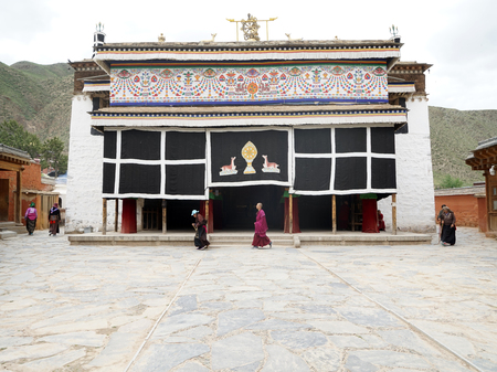 Landscape view of a Temple in Tibet, Chinaのeditorial素材