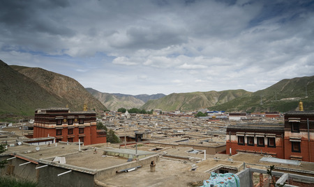 Landscape view of a Labrang Monasteryのeditorial素材