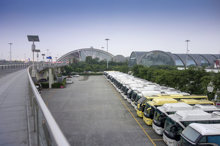 Airport parking lot landscape viewのeditorial素材