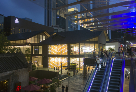 Landscape view of Taigu District during the nightのeditorial素材