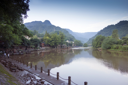 Riverside building landscape scenery viewのeditorial素材