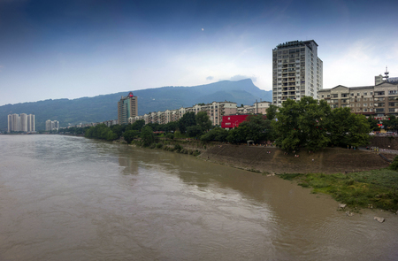 Ya'an city landscape sceneryのeditorial素材