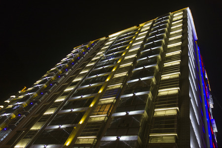 Baoxing County building nightscapeのeditorial素材