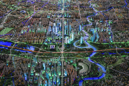 Chengdu city planning modelのeditorial素材