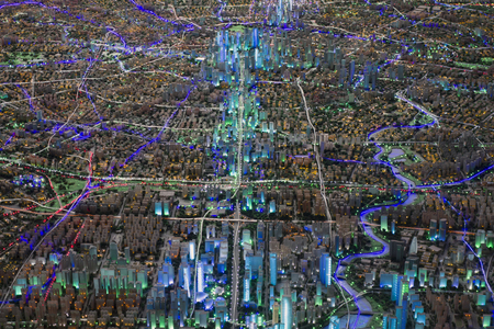 Chengdu city planning modelのeditorial素材