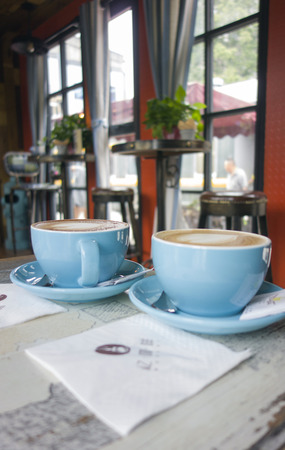 coffee cup on the table topのeditorial素材