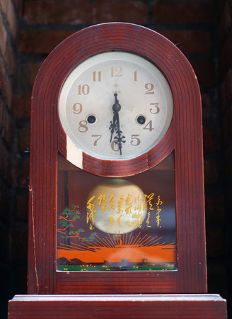 Close up view of an antique clockのeditorial素材