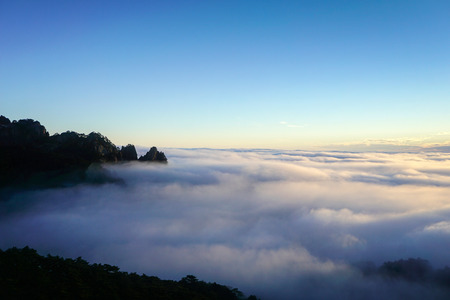 Landscape scenery view of huangshan mountain