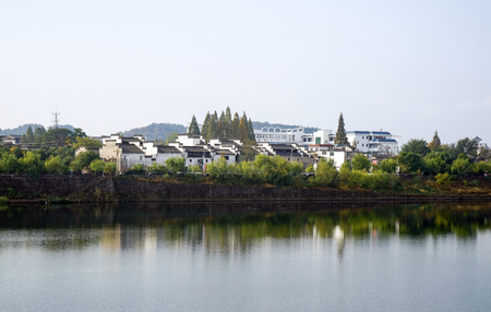 River bank building landscape viewの写真素材