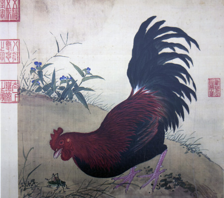 rooster painting in a museumのeditorial素材