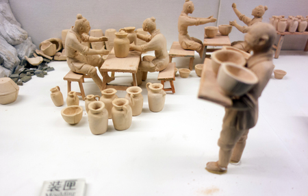 Ceramic mini figurine display in a museumのeditorial素材