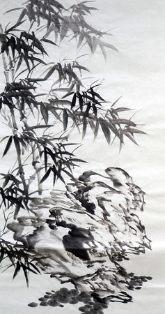 Bamboo ink paintingのeditorial素材