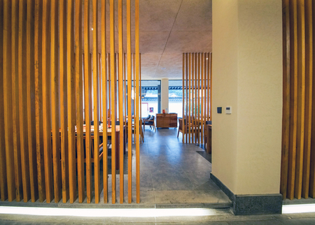 Interior of vegetarian restaurant