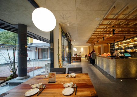 Interior of vegetarian restaurantのeditorial素材