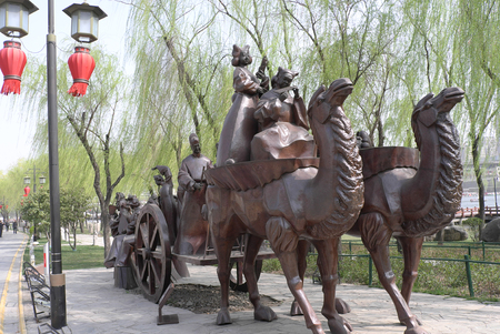 The statue of a vehicles of camel  in the Tang Dynastyのeditorial素材