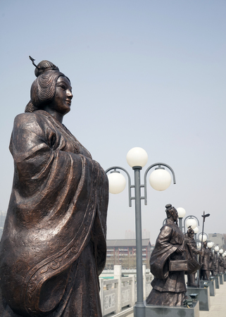 Ancient celebrities carvingsの写真素材