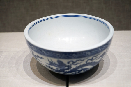 Blue and white porcelain bowlのeditorial素材