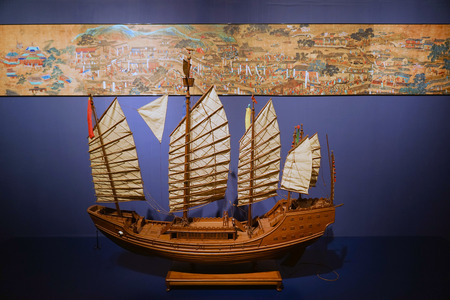 Wood ship of the Ming Dynasty