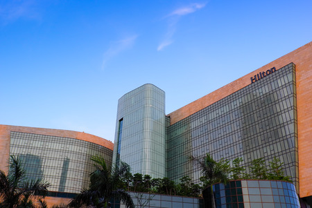 Hilton Hotel facadeのeditorial素材
