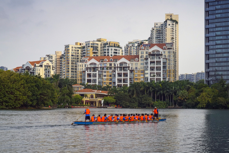 Dragon Boat at pondのeditorial素材