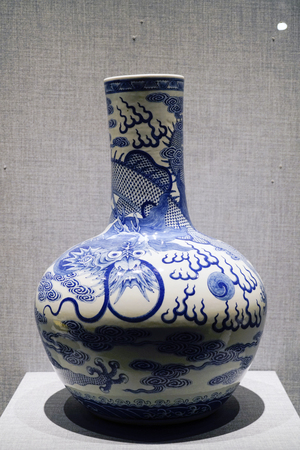 Blue and white porcelain bottleのeditorial素材