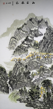 Hawthorn Spring traditional Chinese paintingのeditorial素材