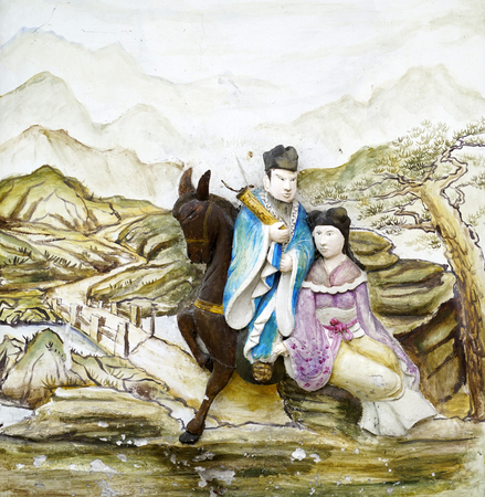 Tin Hau Temple relief statueのeditorial素材